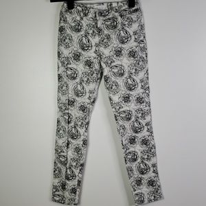 NWT Children's Place Black & White Floral Pants 12